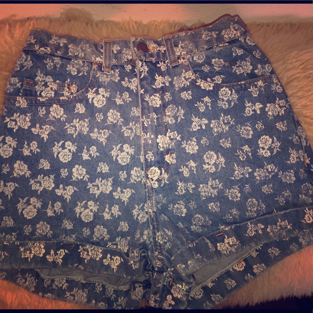American apparel high waisted, floral shorts 26